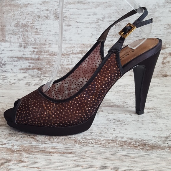 A. Marinelli Shoes - 🟫A Marinelli Black Sheer Amber Glitter